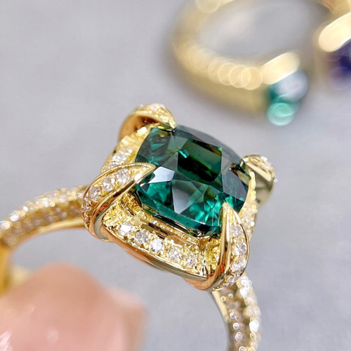 プレゼント天然トルマリン リング2.33ct k18 #