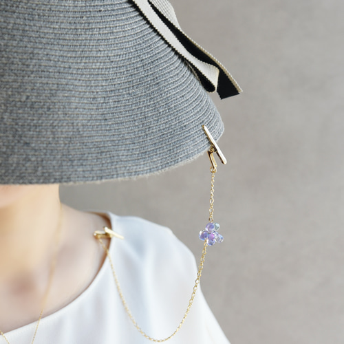 帽子クリップ・ハットクリップ】雨のあと うるツヤな紫陽花
