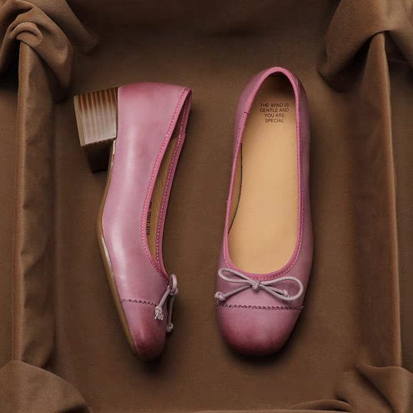 素足で履こう♪ 快適シューズ。紫、ピンク、ベージュ バレエシューズ