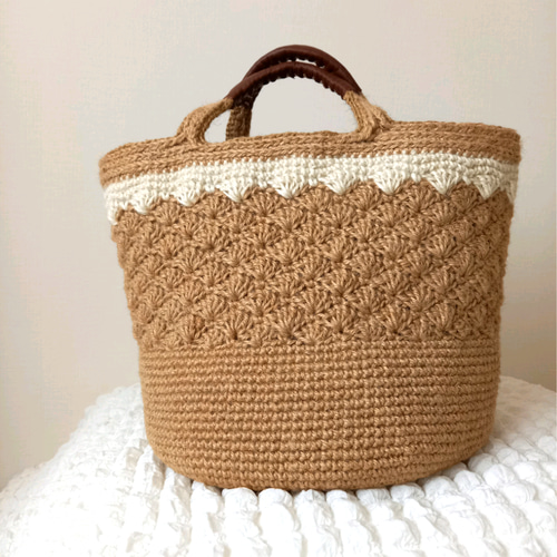 松編みマルシェバッグ(L) かごバッグ kamaconiyarn 通販