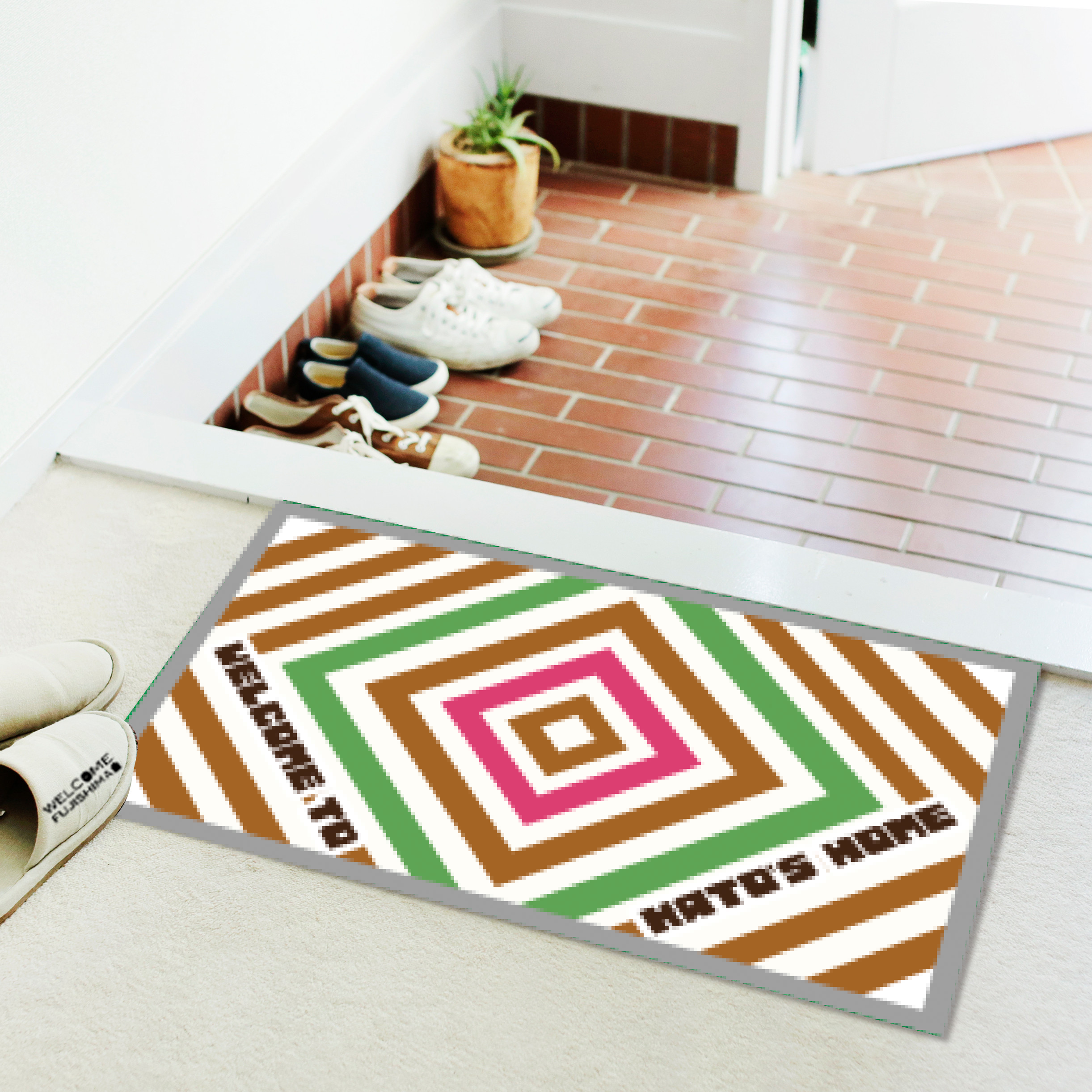 名入れ 玄関マット 昭和 レトロ 洗える 屋外兼用 オリジナル マット