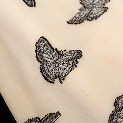 棉白色提花 法式少女蝴蝶仙子印花V領洋裝 含防透光裡布連身裙 第4張的照片