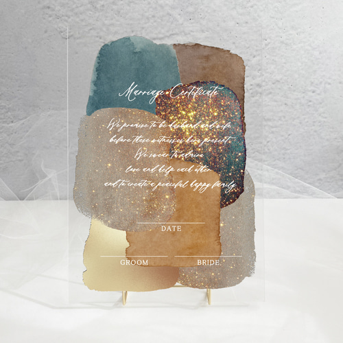 最短3日以内発送！ 結婚証明書 人前式 教会式 アクリル ペイント