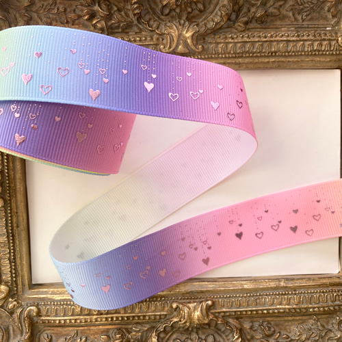 新作【2m♡25mm】ゆめかわりぼん♡グラデーション♡片面プリント  