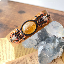 シトリン マクラメブレスレット レザーブレスレット 天然石