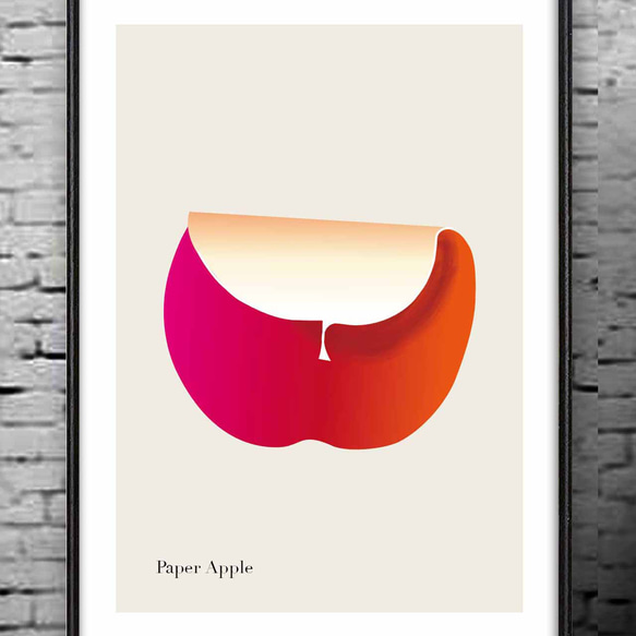 Paper Apple　イラスト　ポスター　A4 A3  A2 A1　アートポスター　検索　結婚祝い　1285 1枚目の画像