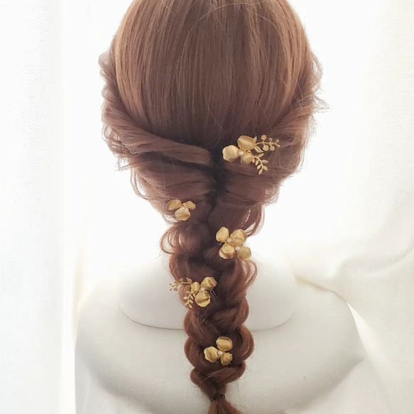 Fleur－5comb set－/ヘアアクセサリー/パール・真鍮 7枚目の画像