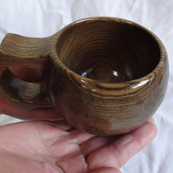 　神代ニレで作った一木彫りコーヒーカップ　 5枚目の画像