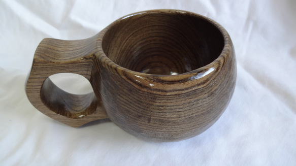 　神代ニレで作った一木彫りコーヒーカップ　 9枚目の画像