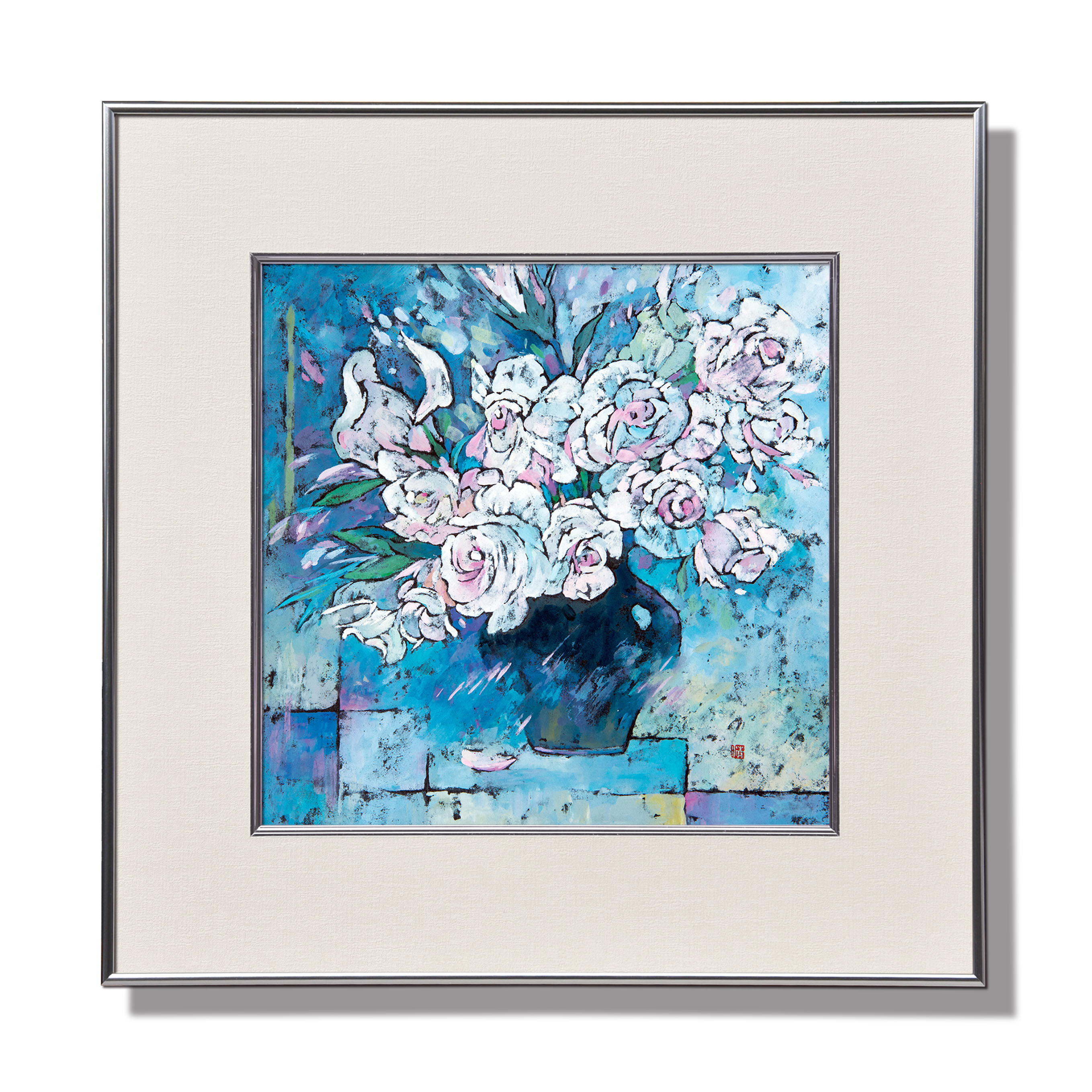 桜舞う富士】油絵原画 一点物 額縁付 豪華プレゼント付き 絵画