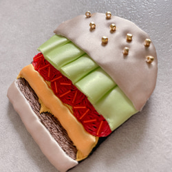 ハンバーガー×ブローチ 2枚目の画像