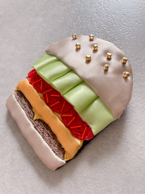 ハンバーガー×ブローチ 2枚目の画像