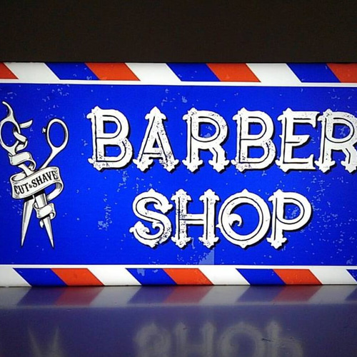 Lサイズ】バーバー ヘアーサロン 理容室 床屋 オープン クローズ