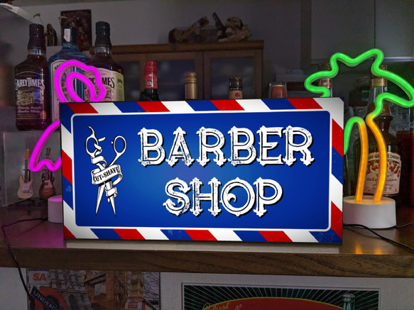 Lサイズ】バーバー ヘアーサロン 理容室 床屋 オープン クローズ