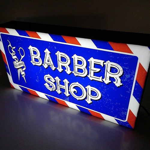 Lサイズ】バーバー 理容 ヘアーサロン 床屋 看板 置物 雑貨