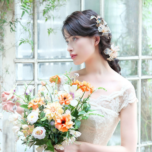 ヘッドドレス【ルーシッド】H-154 |花嫁 フラワー 花 ナチュラル ヘッドドレス【ルーシッド】H-154 |花嫁 フラワー 花 ナチュラル