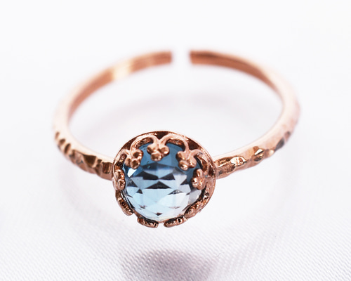 スイスブルートパーズ指輪、リング：クラウン、ティアラ、王冠