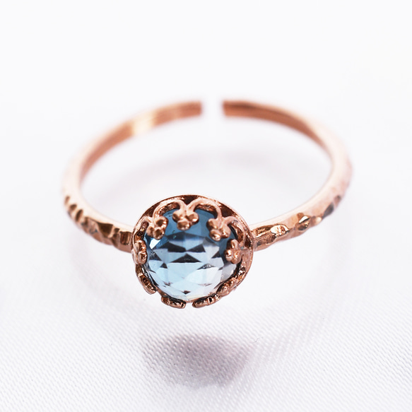 スイスブルートパーズ指輪、リング：クラウン、ティアラ、王冠