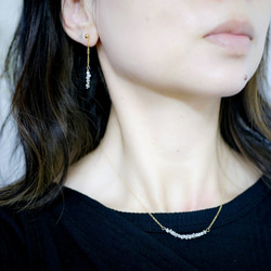 Everlasting Natural White Gray Diamond Wave Chain Earrings Accep 第7張的照片