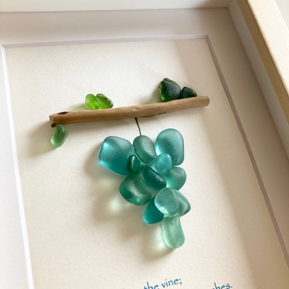 SOLD クリスマスのホワイトツリーは、小鳥さんの飾り付けシーグラスアート