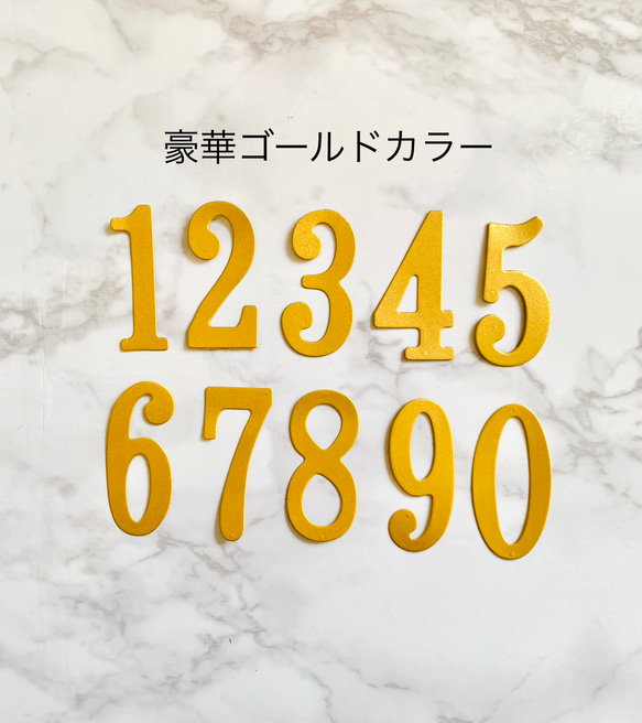 大きめ数字 ダイ・クラフトパンチ お好きな数字選択可能 10枚 ゴールド