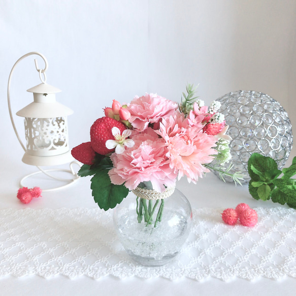 新品☆ Bouquet de Muguet エプロン（ピンクカーネーションと
