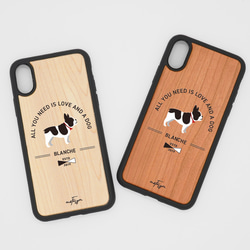 【可刻名字】法國鬥牛犬避震型木質iPhone手機殼 第4張的照片