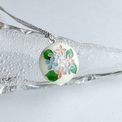 海 七宝焼のペンダント 純銀胎有線七宝 ネックレス・ペンダント hana