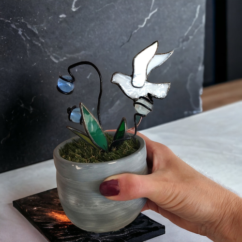 プレゼントにも】ハンドメイド□木の実と小鳥□ステンドグラス - inorimaki.jp