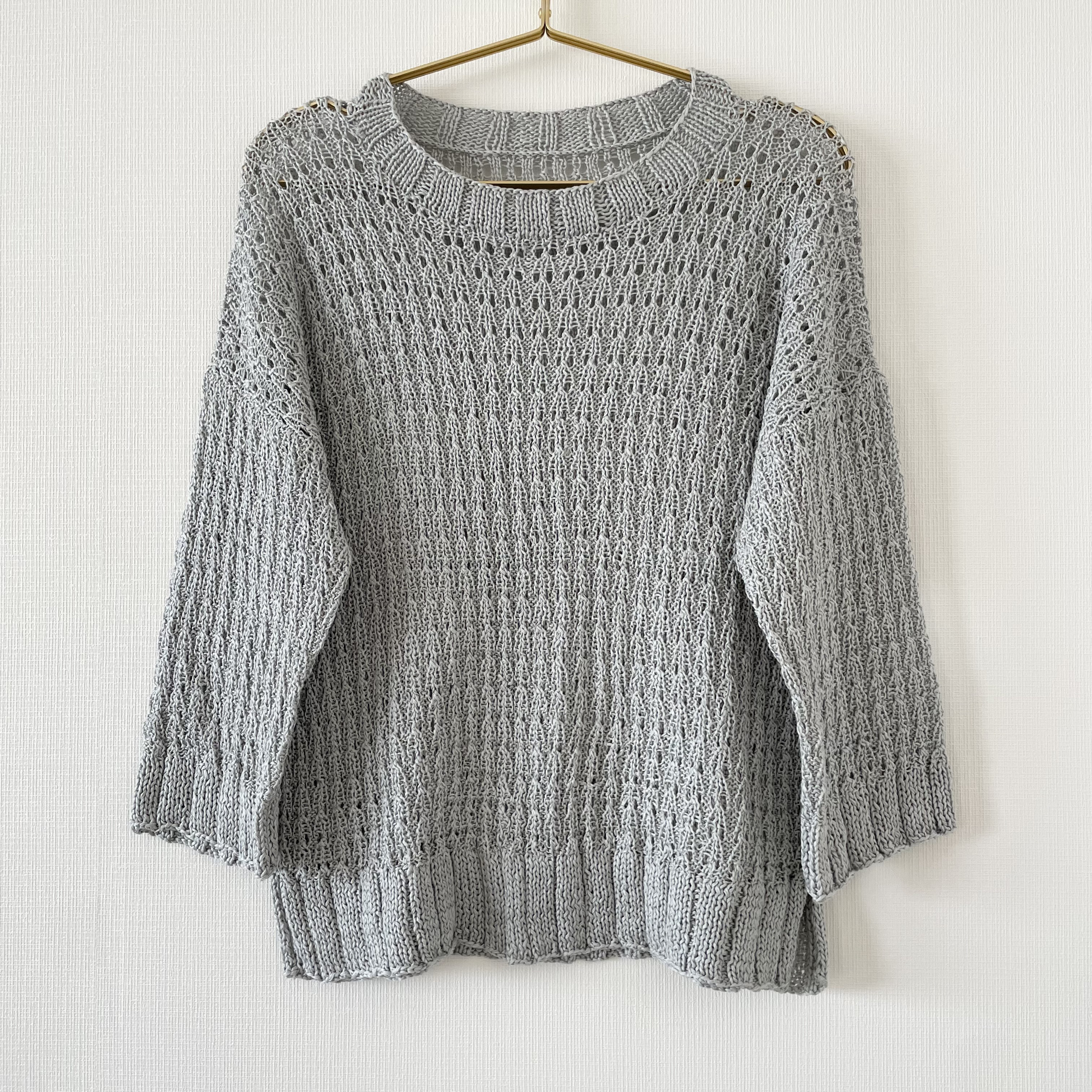 美品✨ルネ　半袖プルオーバー　サマーニット　異素材　ロゴ　34　S　黒 美品✨ルネ 半袖プルオーバー サマーニット 異素材 ロゴ 34 S 黒