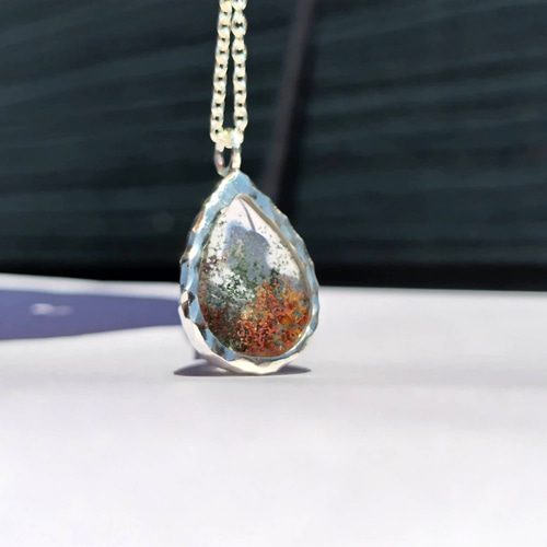 20%割引ガーデンクォーツの純銀ネックレス/鎚目模様 ネックレス 20%割引ガーデンクォーツの純銀ネックレス/鎚目模様 ネックレス