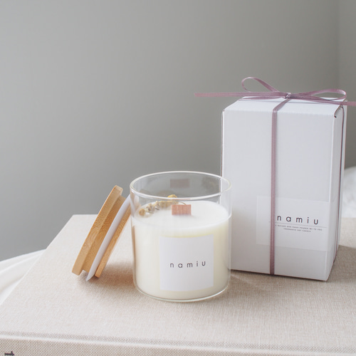 再販】two-toneボタニカルアロマキャンドル pink ギフトボックス付