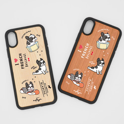 [可刻名字] 法國鬥牛犬 (Yurukawa Mix) 減震型木質 iPhone 保護殼 第6張的照片