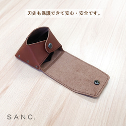 真皮錶殼，適用於木楔形棕色牛皮 SANC。 第4張的照片