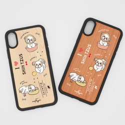 [可刻名字]西施犬金白（Yurukawa Mix）減震型木質iPhone保護殼 第4張的照片