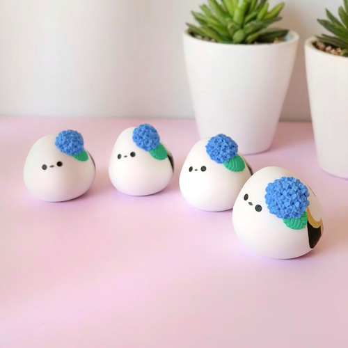 シマエナガ✧︎レジンミニハサミ 紫陽花