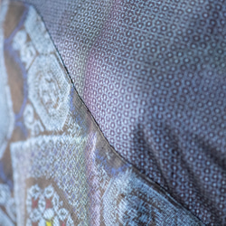 藍大島のチュニック 着物リメイク　紬　シルク　フリーサイズ 7枚目の画像