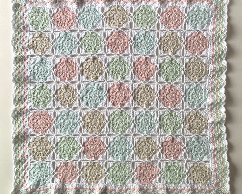 ハンドメイド☆かぎ針編み☆モチーフつなぎ☆チェック柄