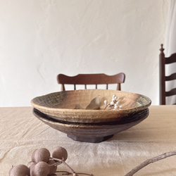 大きめボウル　ろくべ型浅鉢　大きさ2サイズ　和モダン 4枚目の画像