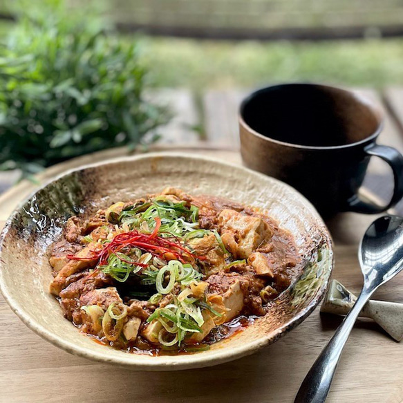 大きめボウル　ろくべ型浅鉢　大きさ2サイズ　和モダン 2枚目の画像