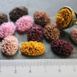 ★在庫処分！【13×18mm】お花のカボションA【12個】6色×各2個 4枚目の画像