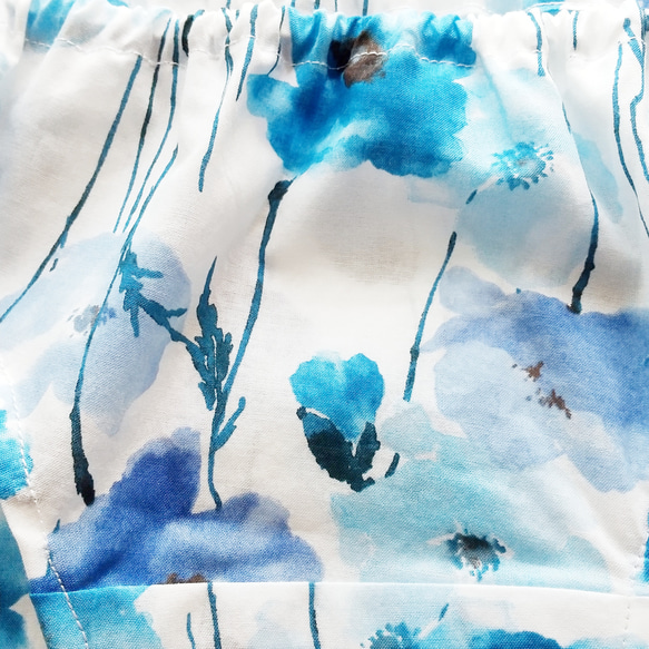 フンティ 花柄 ブルー ふんどしパンツ リラックスパンツ コットン サラフンティ 3枚目の画像