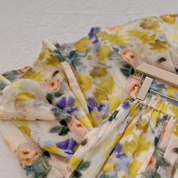 花柄ロングスカート　ギャザースカート  ラミー 5枚目の画像