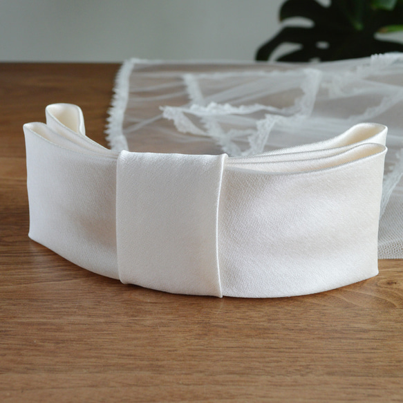 ウェディング リボンボンネ＊ミカドサテン生地 ヘアアクセサリー