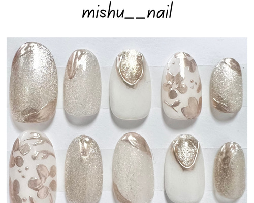 ◎no.017◎選べる10色♥ マグネット ミラー オーダーサイズ ネイルチップ オーダー ネイルチップ マグネット ミラー ネイル ネイルチップ