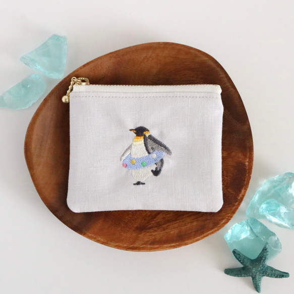 海開きとペンギン 刺繍ミニポーチ ポーチ Chalet de Pon 通販