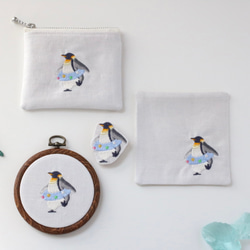 海開きとペンギン　刺繍ミニポーチ 8枚目の画像