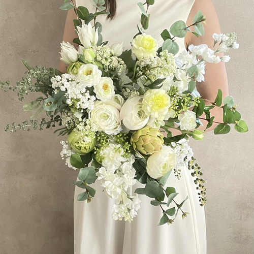 ウェディングブーケ】アーティフィシャルフラワーブーケ＋ブートニア