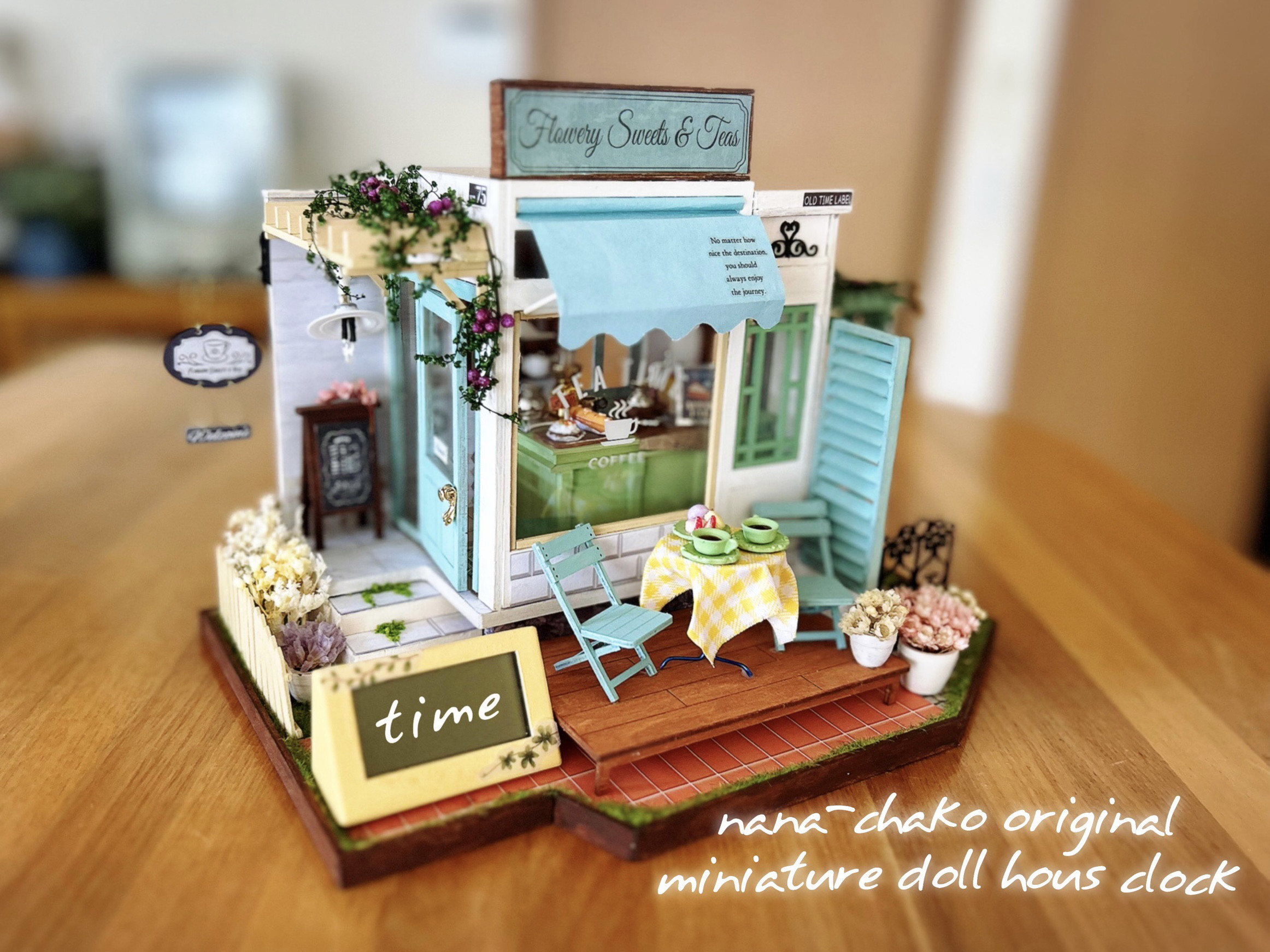 ミニチュアドールハウス完成品（Flower Cafe DIY）時計 再販なし