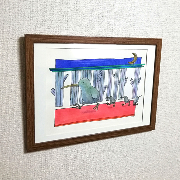 キウイの親子　イラスト原画 3枚目の画像